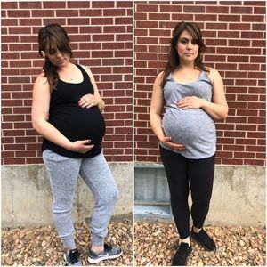 TWO A:glow Maternity Tank Tops- black and grey